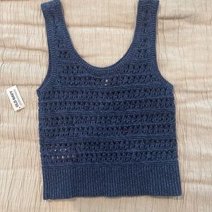 Blue knit like tank top